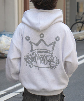 ビッグシルエット クラウン バックプリントパーカー