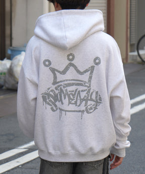 ビッグシルエット クラウン バックプリントパーカー