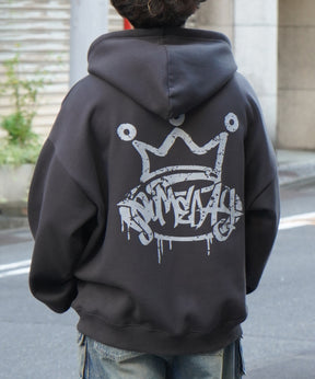 ビッグシルエット クラウン バックプリントパーカー