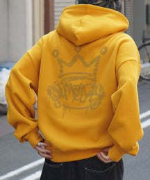 ビッグシルエット クラウン バックプリントパーカー