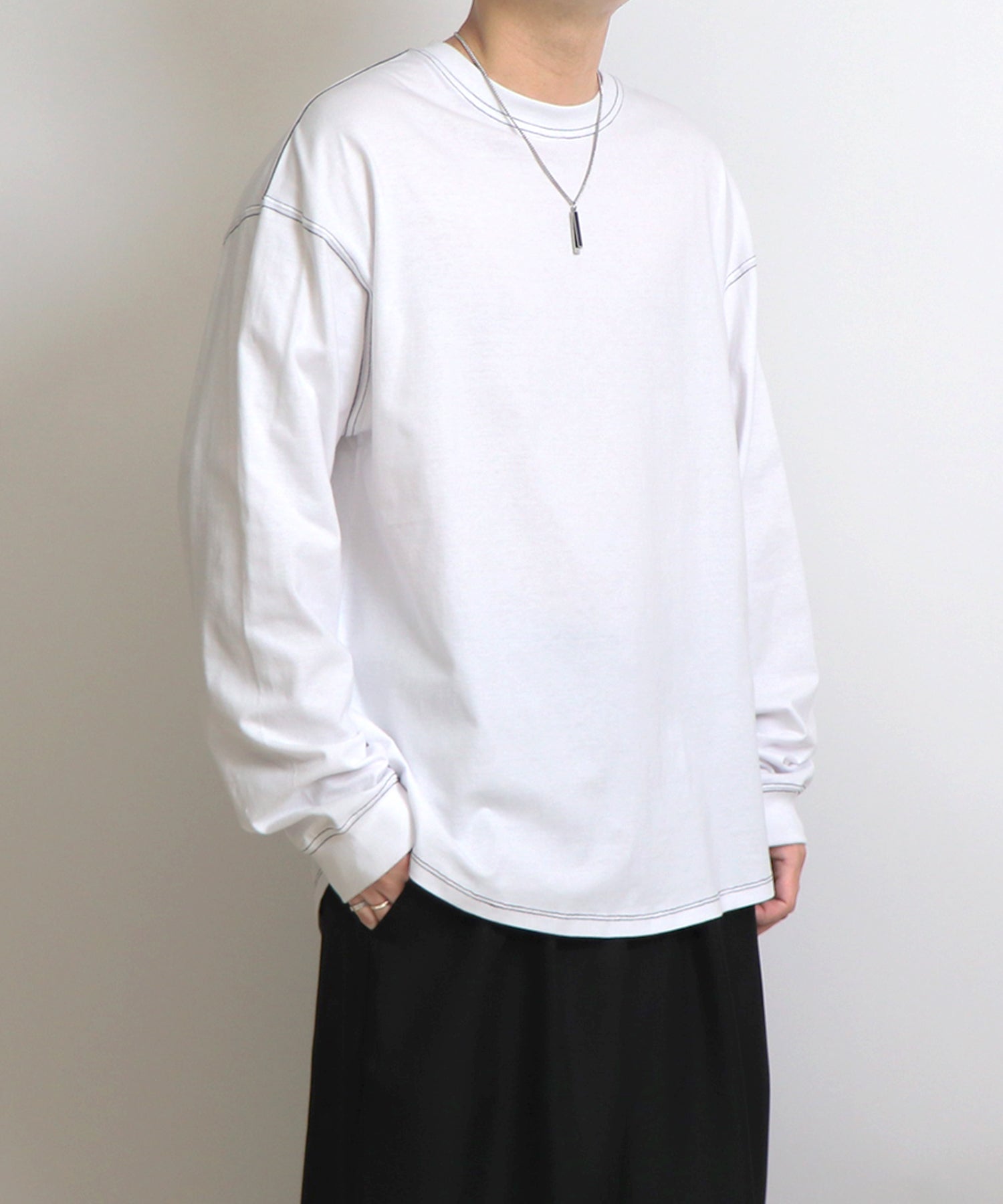 ルーズシルエット クルーネック ベーシックロンT