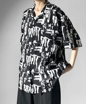 ビッグシルエット オープンカラー総柄半袖シャツ フラワー / 幾何学 25SS