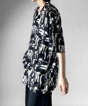 ビッグシルエット オープンカラー総柄半袖シャツ フラワー / 幾何学 25SS