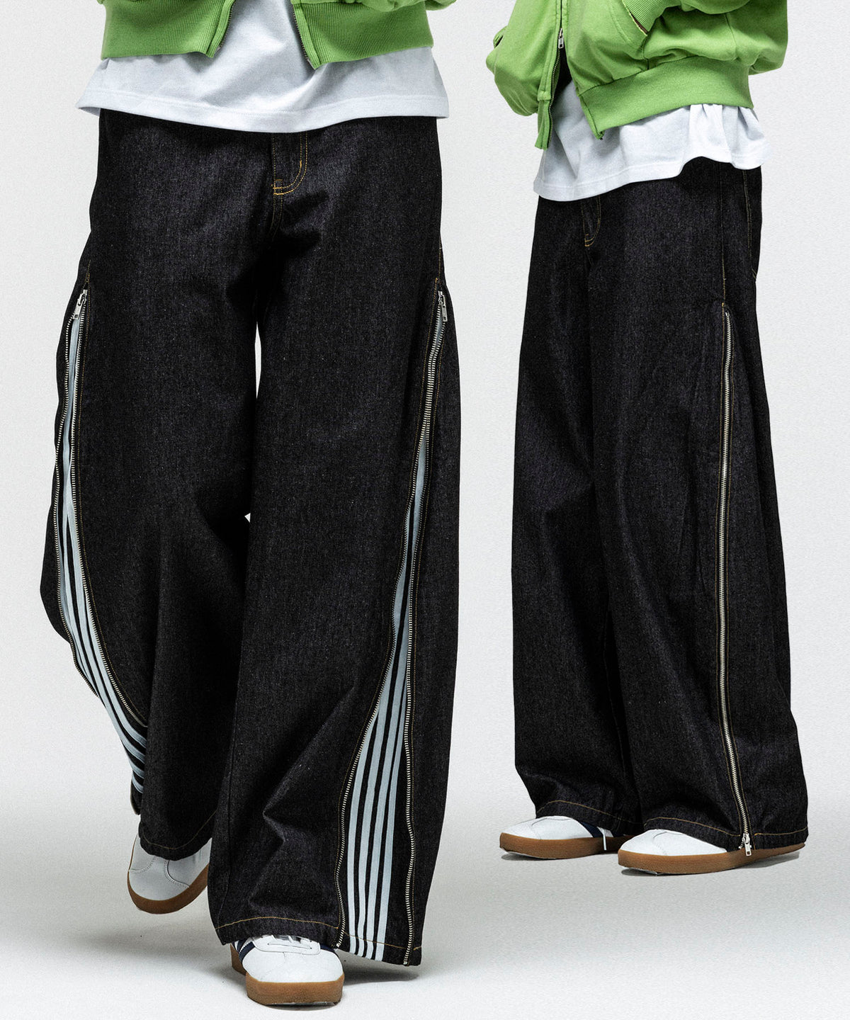 2way SIDE ZIP BARREL-LEG DENIM PANTS / 2wayサイドジップバレルレッグデニムパンツ