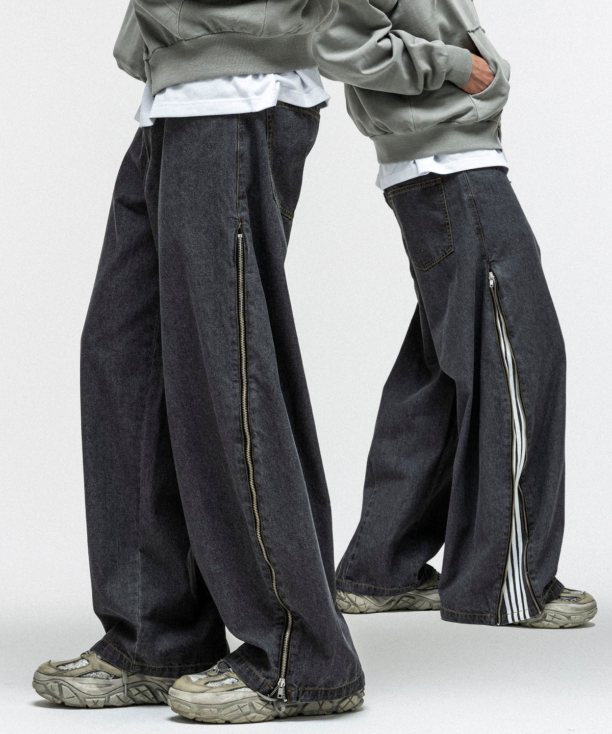 2way SIDE ZIP BARREL-LEG DENIM PANTS / 2wayサイドジップバレルレッグデニムパンツ