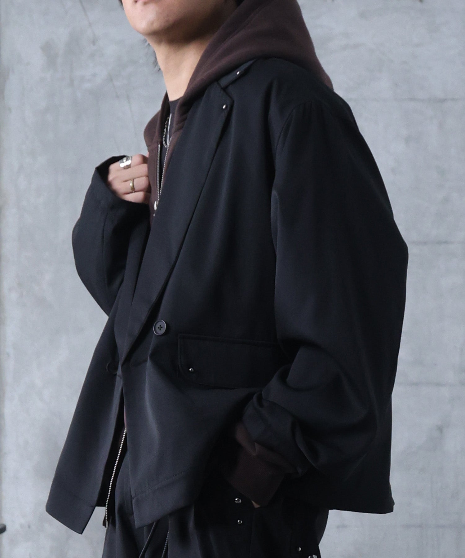 スタッズ ショート ダブルジャケット