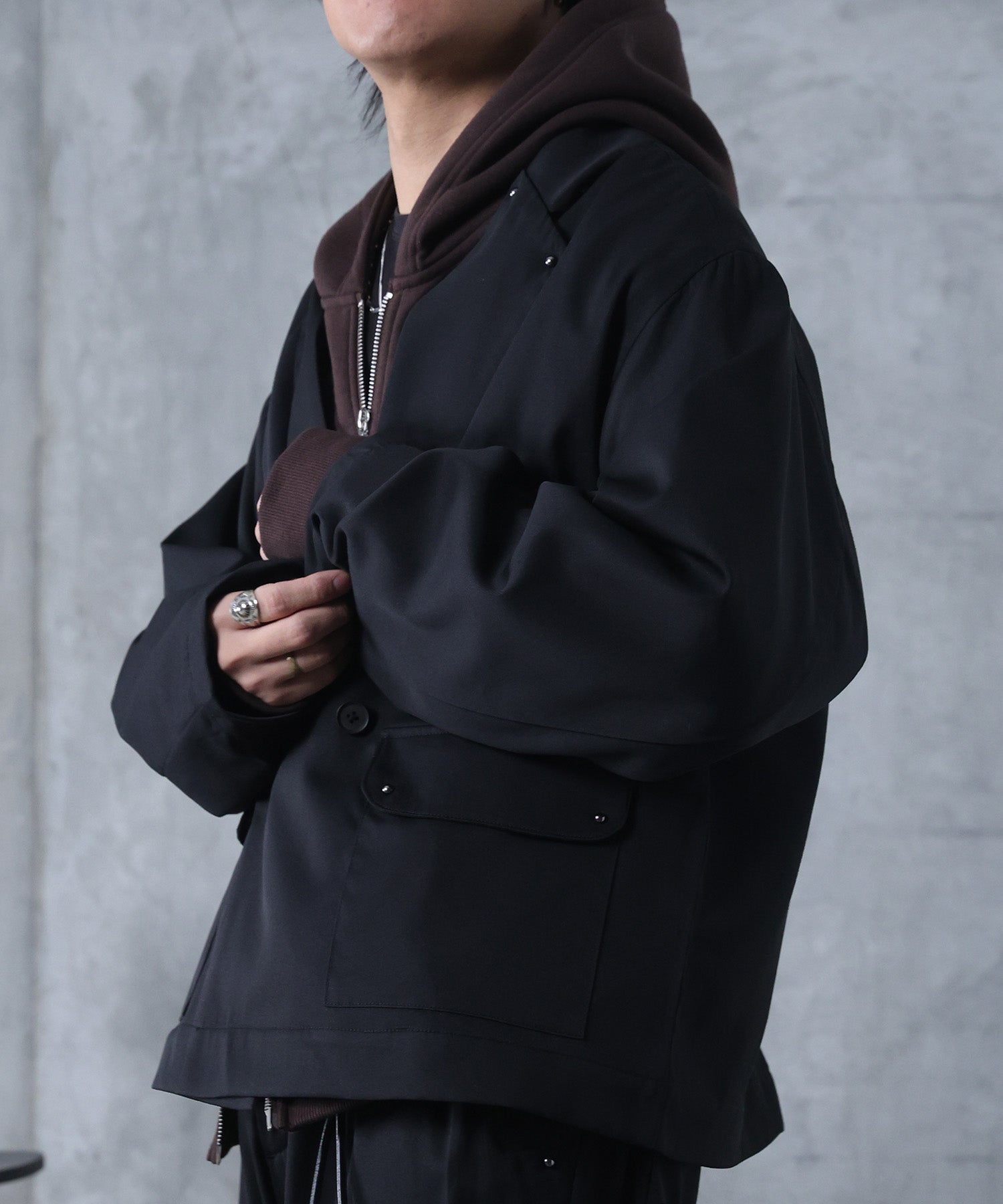 スタッズ ショート ダブルジャケット