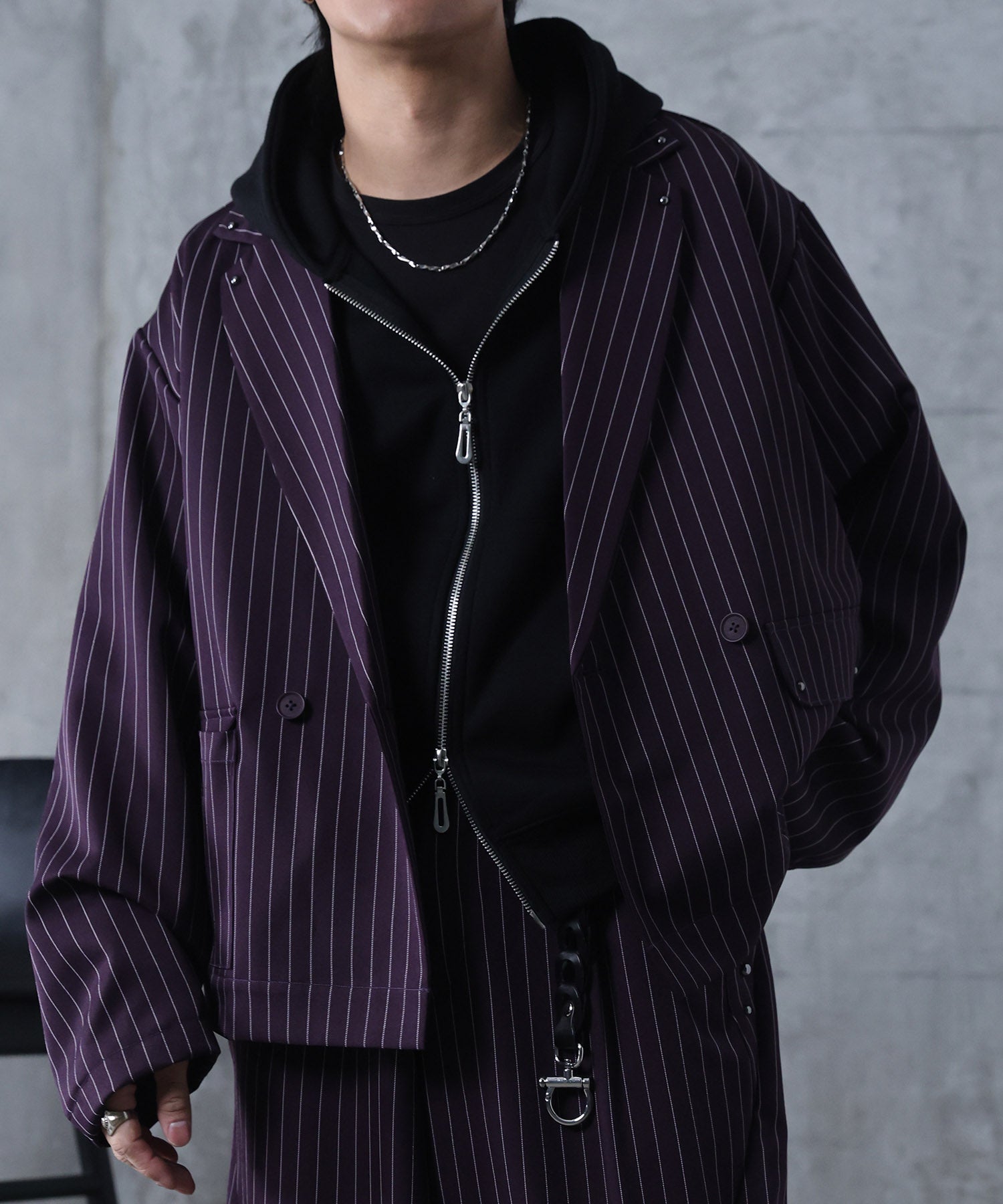 スタッズ ショート ダブルジャケット