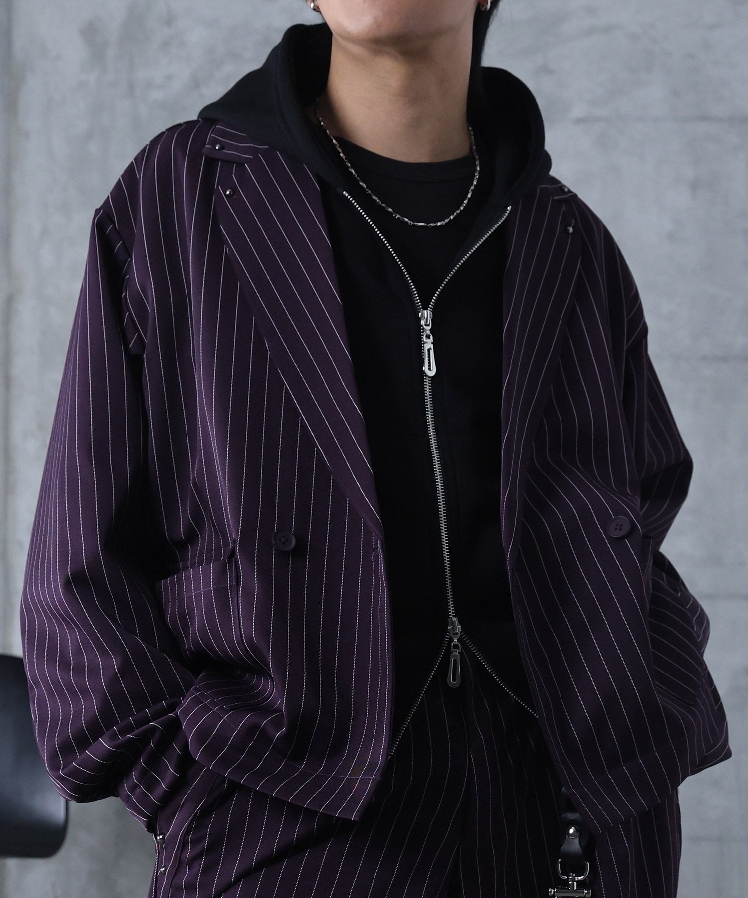 スタッズ ショート ダブルジャケット