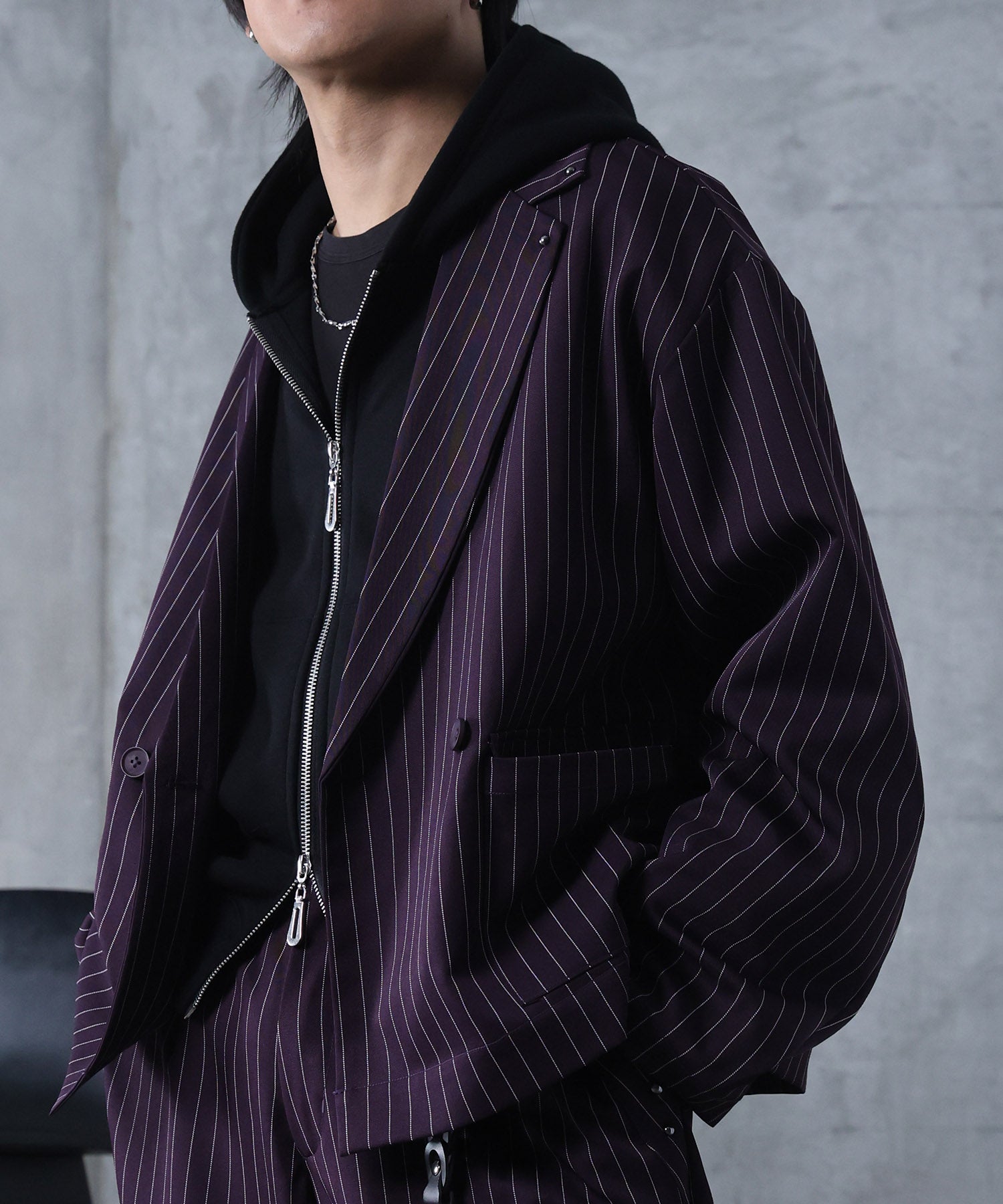 スタッズ ショート ダブルジャケット