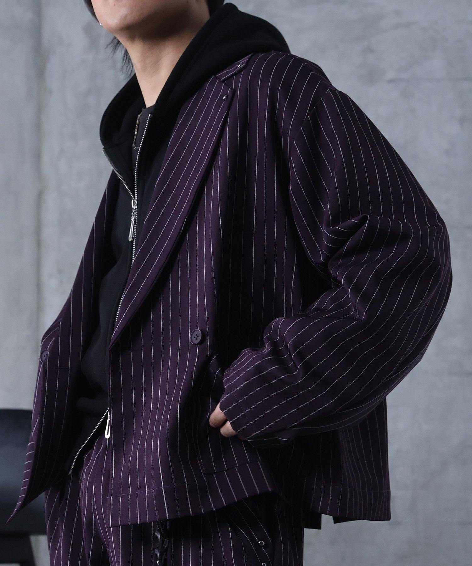 スタッズ ショート ダブルジャケット