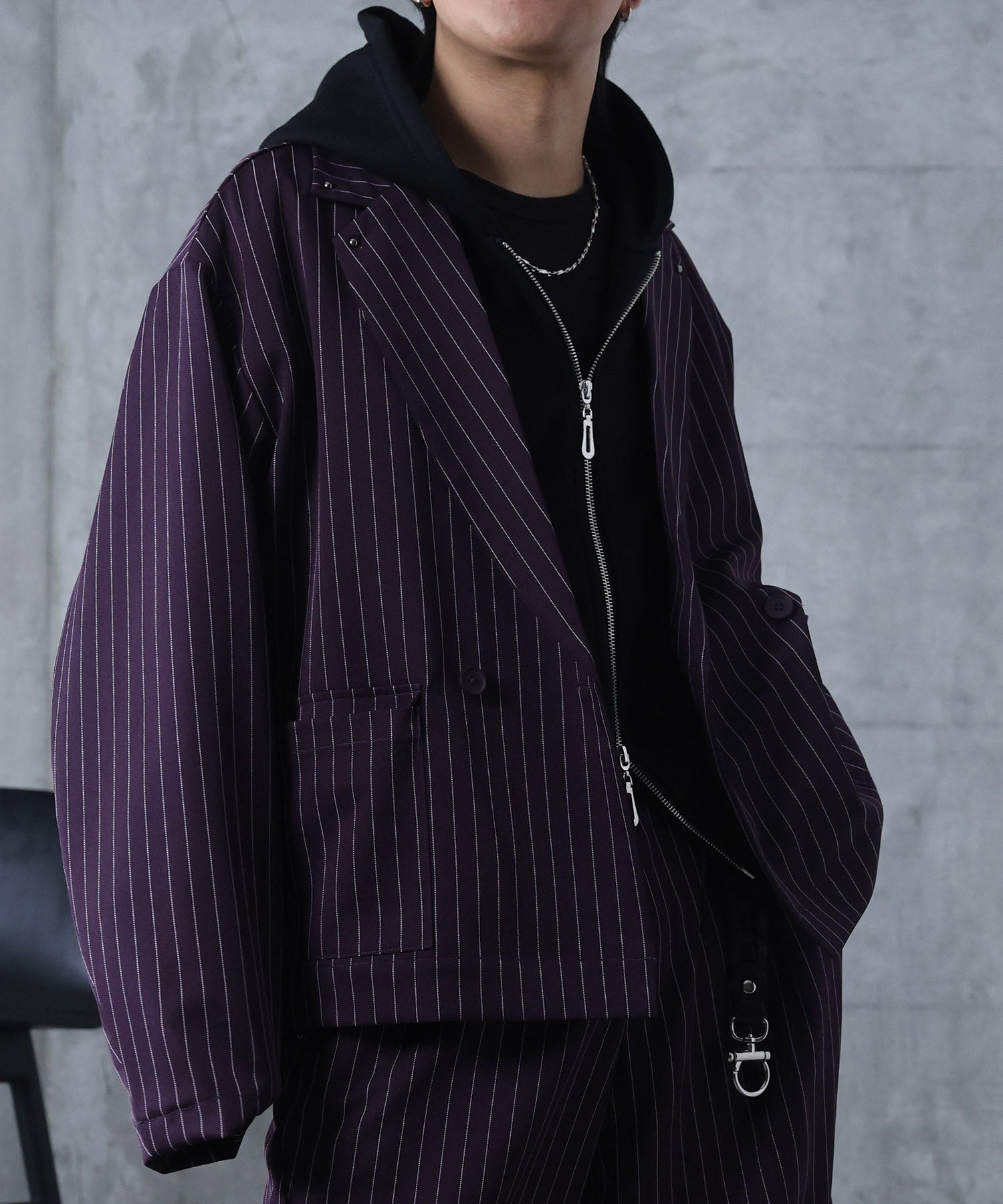 スタッズ ショート ダブルジャケット