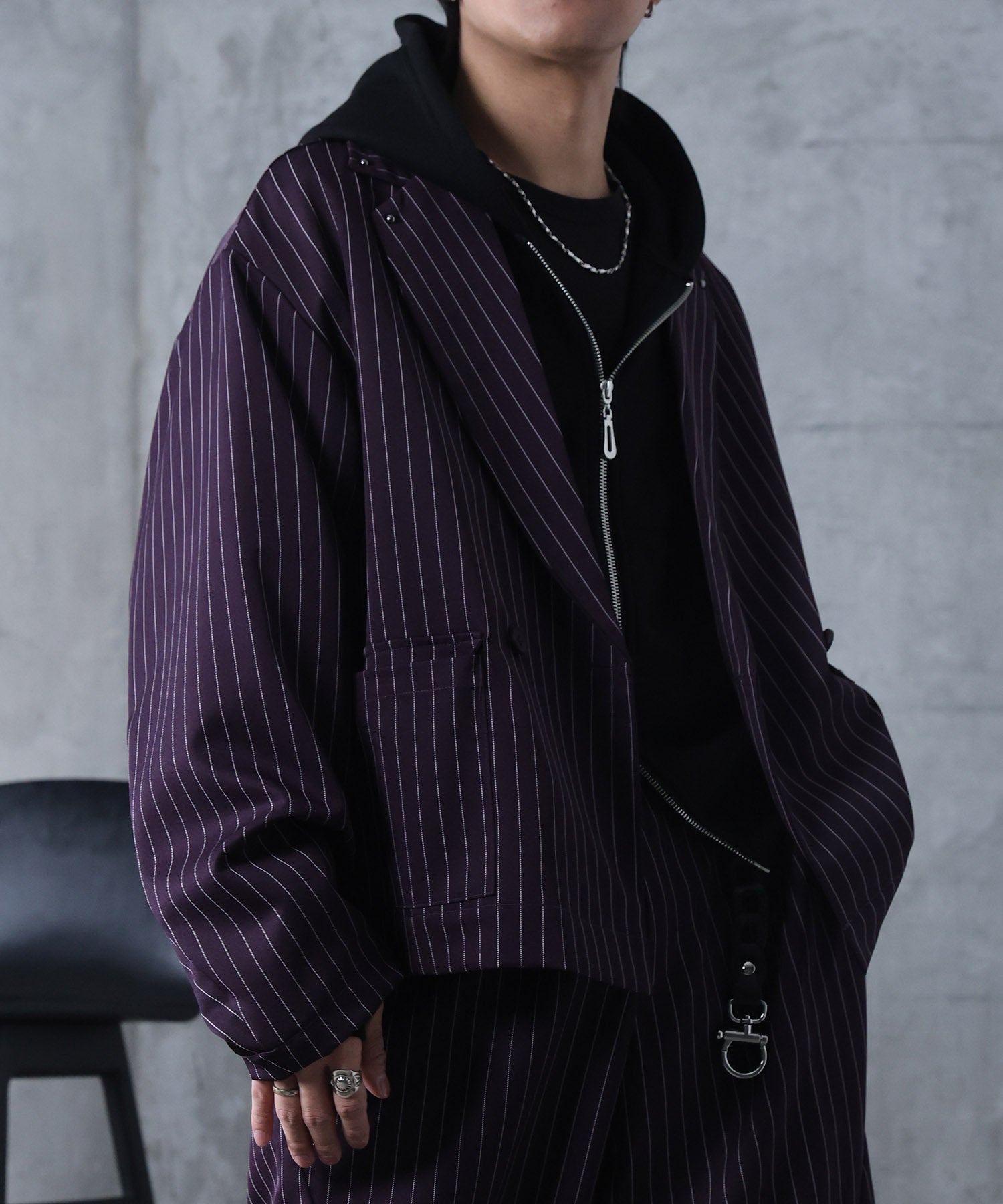 スタッズ ショート ダブルジャケット