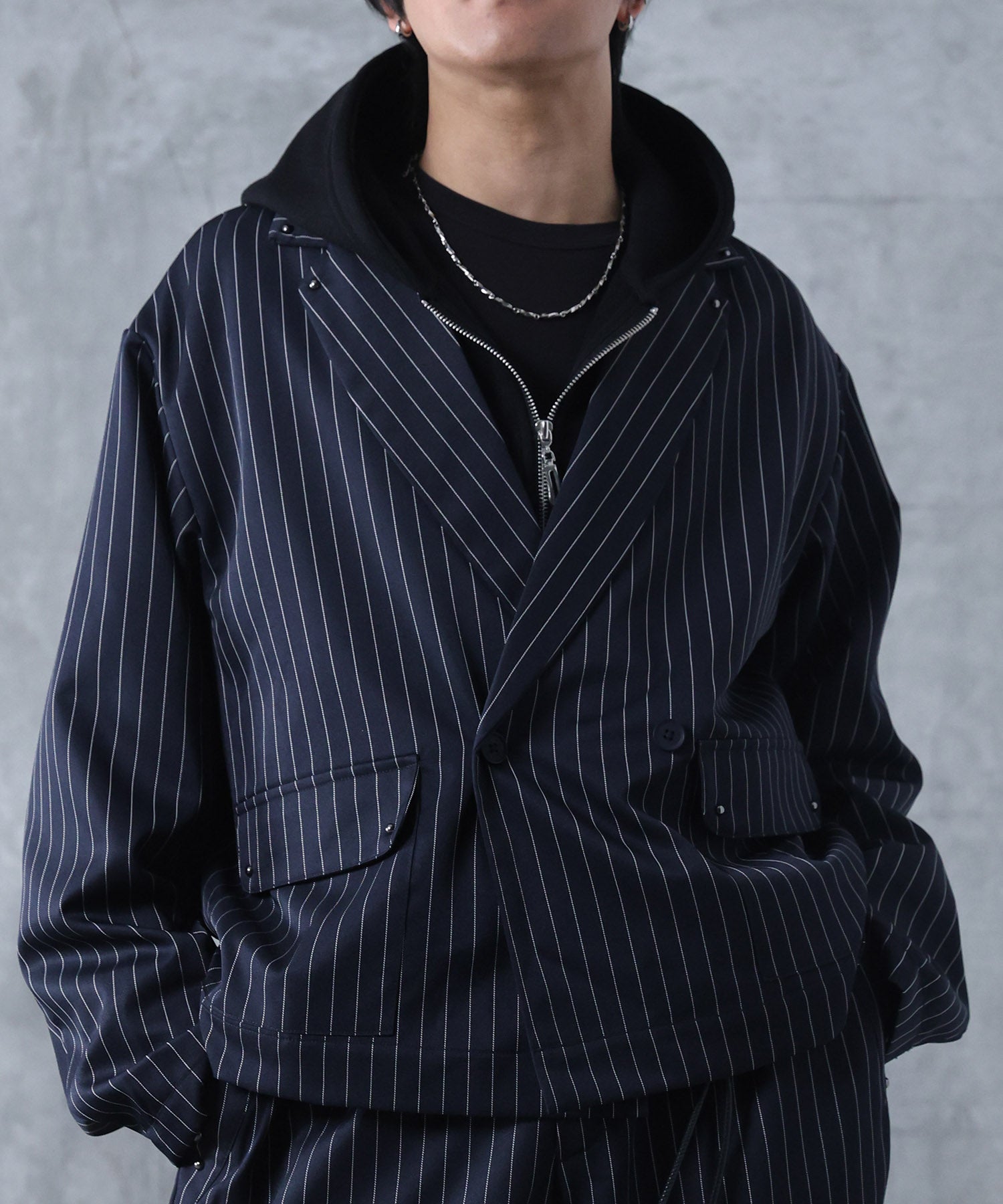 スタッズ ショート ダブルジャケット