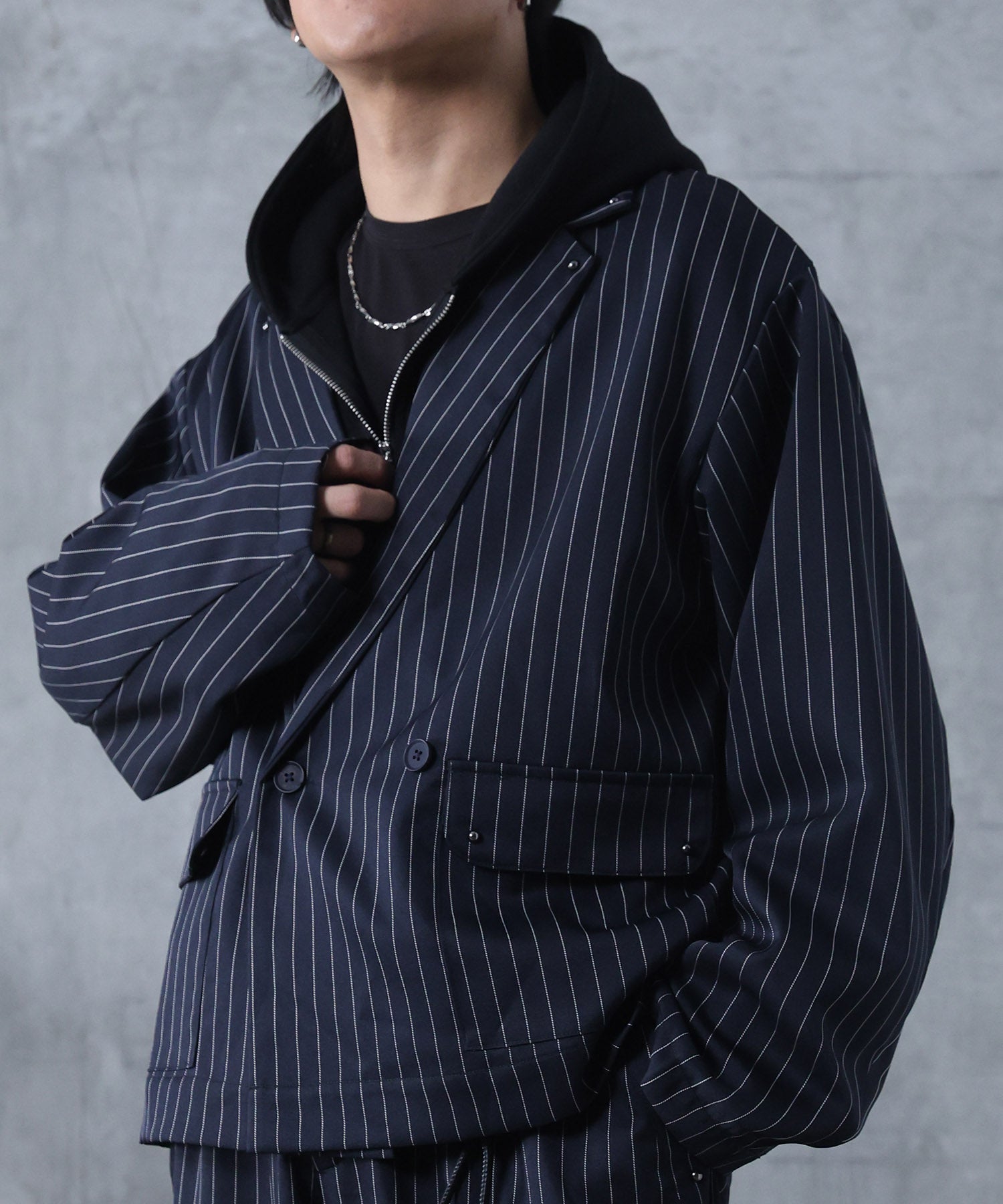 スタッズ ショート ダブルジャケット