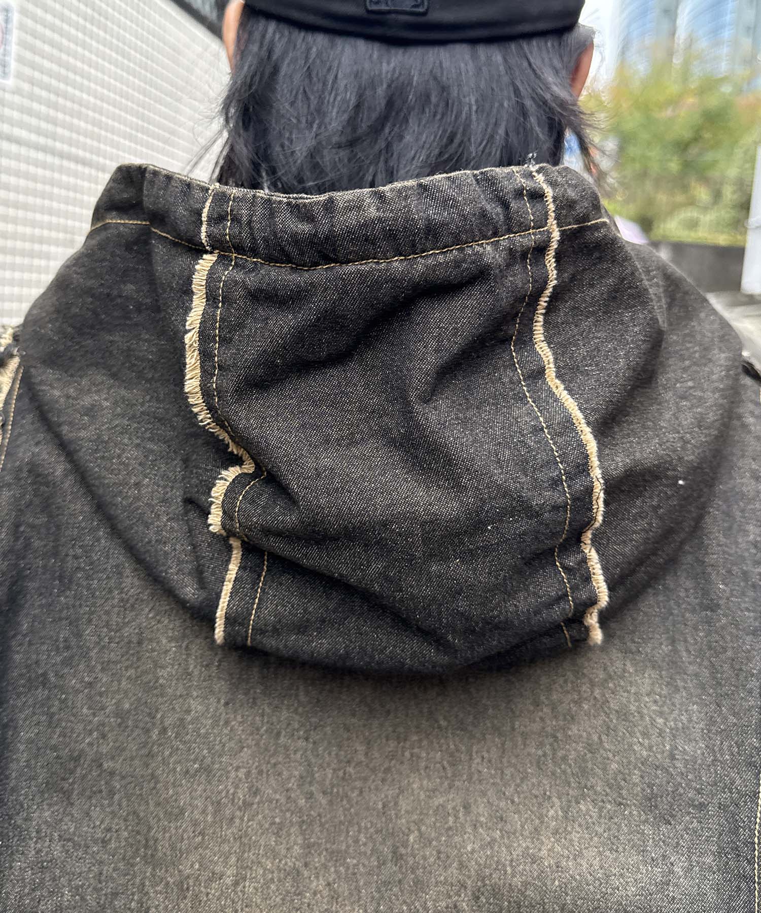 グランジ加工 フルジップ デニムフーディ