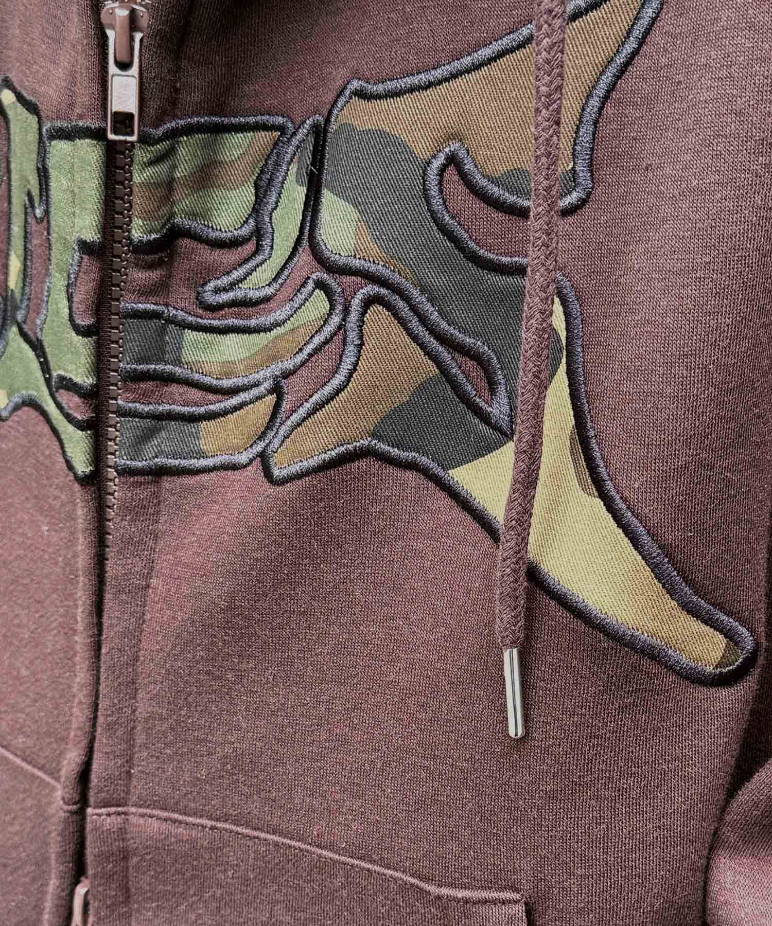 タギング総柄 フルジップフーディ