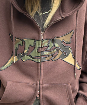 タギング総柄 フルジップフーディ