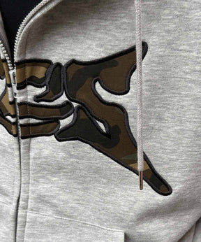 タギング総柄 フルジップフーディ