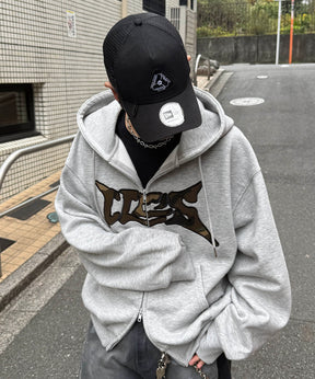 タギング総柄 フルジップフーディ