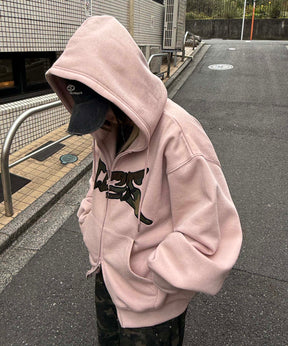 タギング総柄 フルジップフーディ