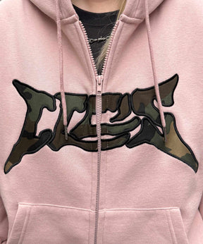 タギング総柄 フルジップフーディ