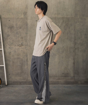 ヒゲオジサンB ワンポイント刺繍ロゴ ビッグシルエット半袖Tシャツ