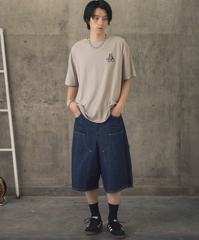 ウォーキングB ワンポイント刺繍ロゴ ビッグシルエット半袖Tシャツ