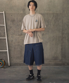 ウォーキングB ワンポイント刺繍ロゴ ビッグシルエット半袖Tシャツ