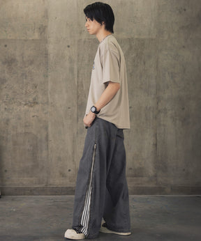 ヒゲオジサンB ワンポイント刺繍ロゴ ビッグシルエット半袖Tシャツ