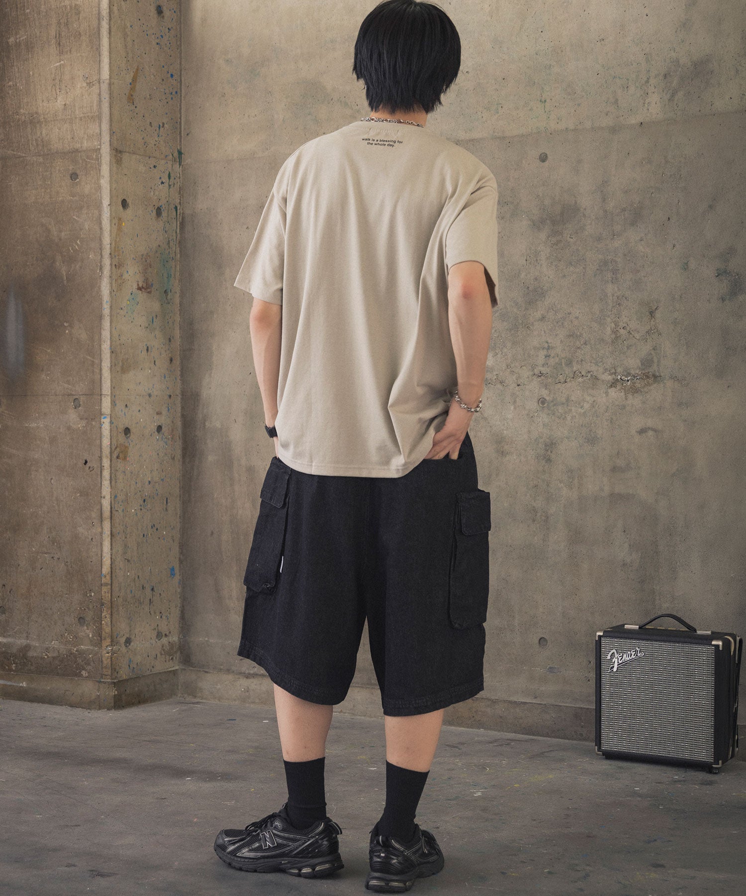 ウォーキングC ワンポイント刺繍ロゴ ビッグシルエット半袖Tシャツ