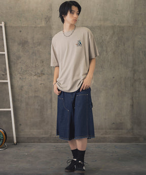 ウォーキングB ワンポイント刺繍ロゴ ビッグシルエット半袖Tシャツ