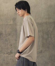 ヒゲオジサンB ワンポイント刺繍ロゴ ビッグシルエット半袖Tシャツ