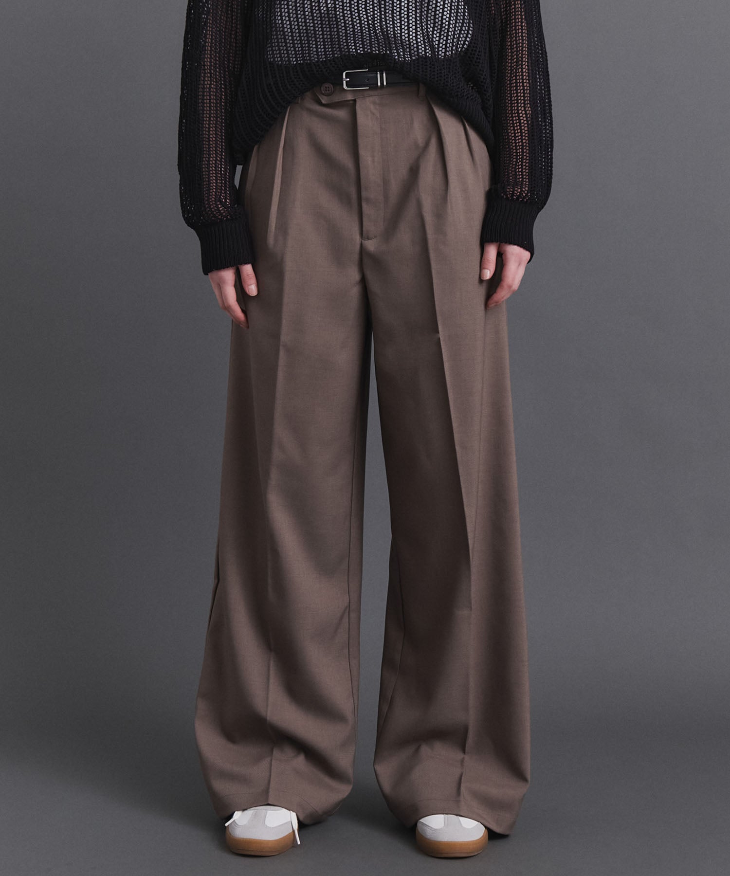25SS ヴィンテージメイク ケミカル加工 デニム / ツイル タック ワイド