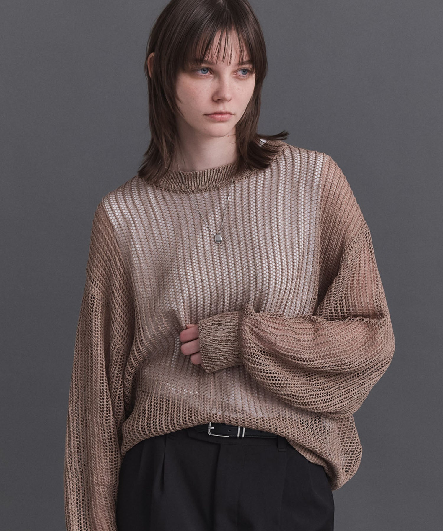Basic Sheer Knit Pullover / ベーシック シアーニットプルオーバー