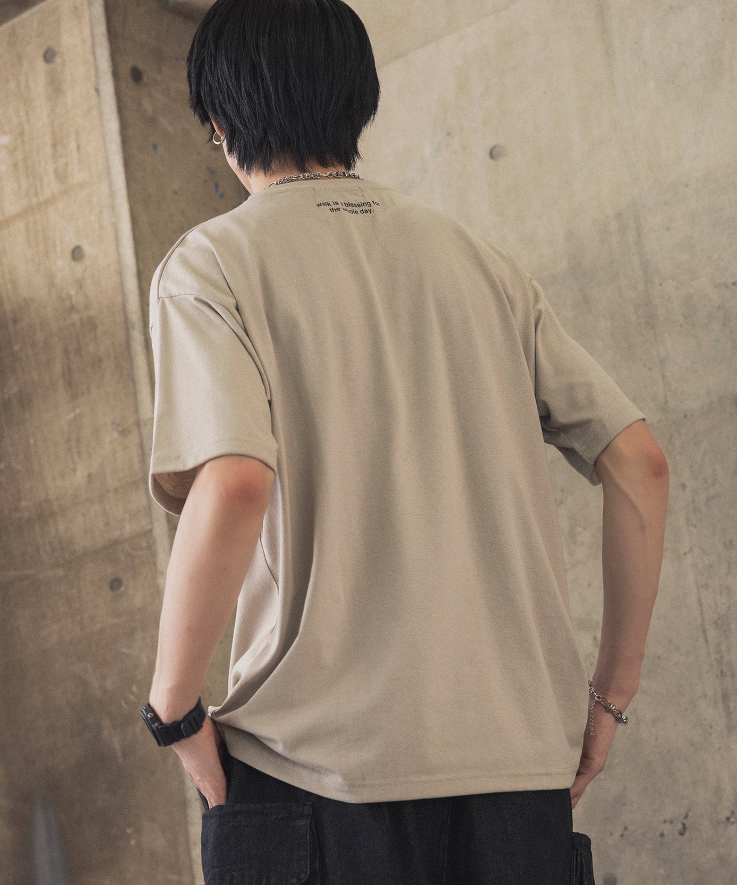 ウォーキングC ワンポイント刺繍ロゴ ビッグシルエット半袖Tシャツ