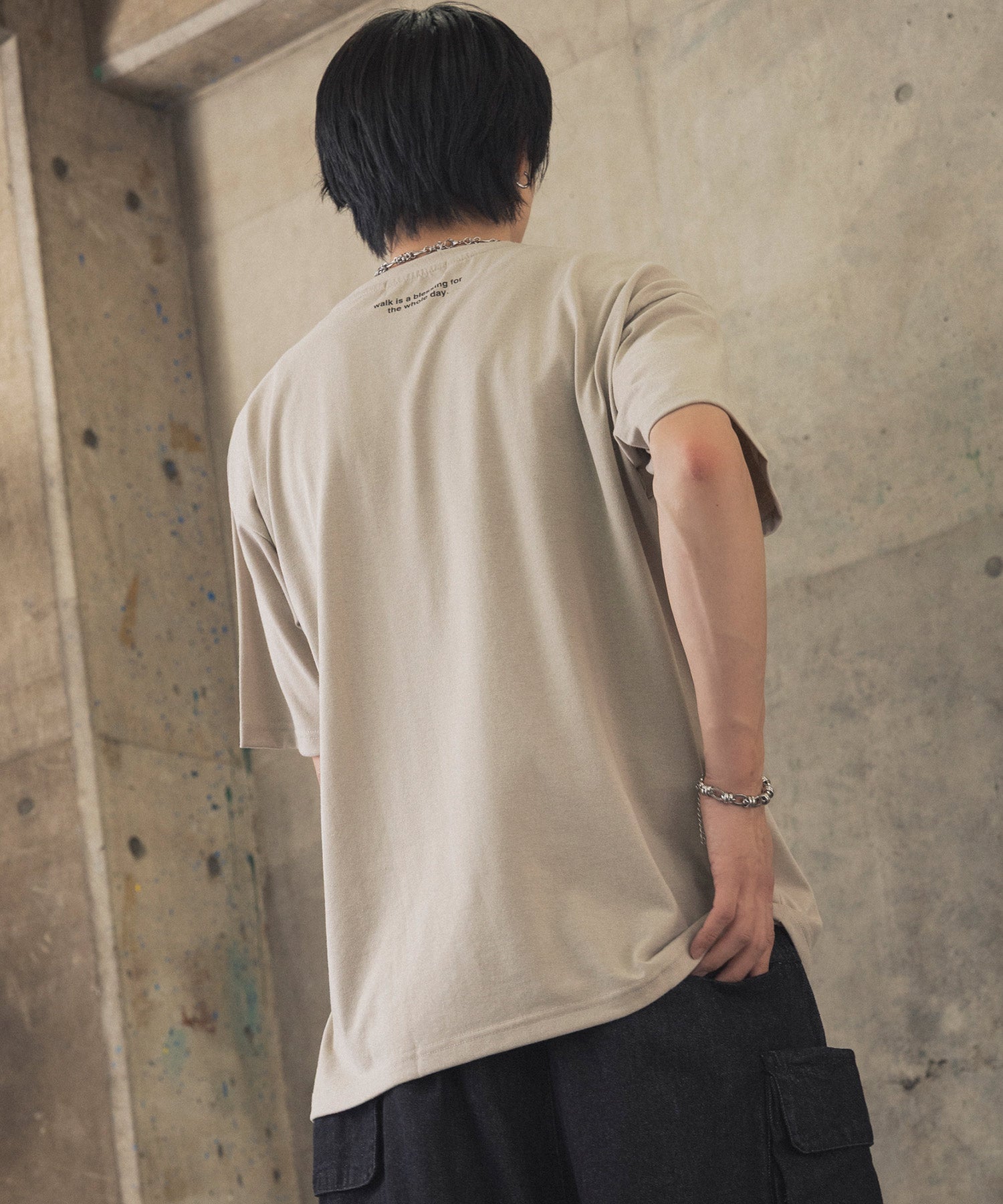 ウォーキングC ワンポイント刺繍ロゴ ビッグシルエット半袖Tシャツ
