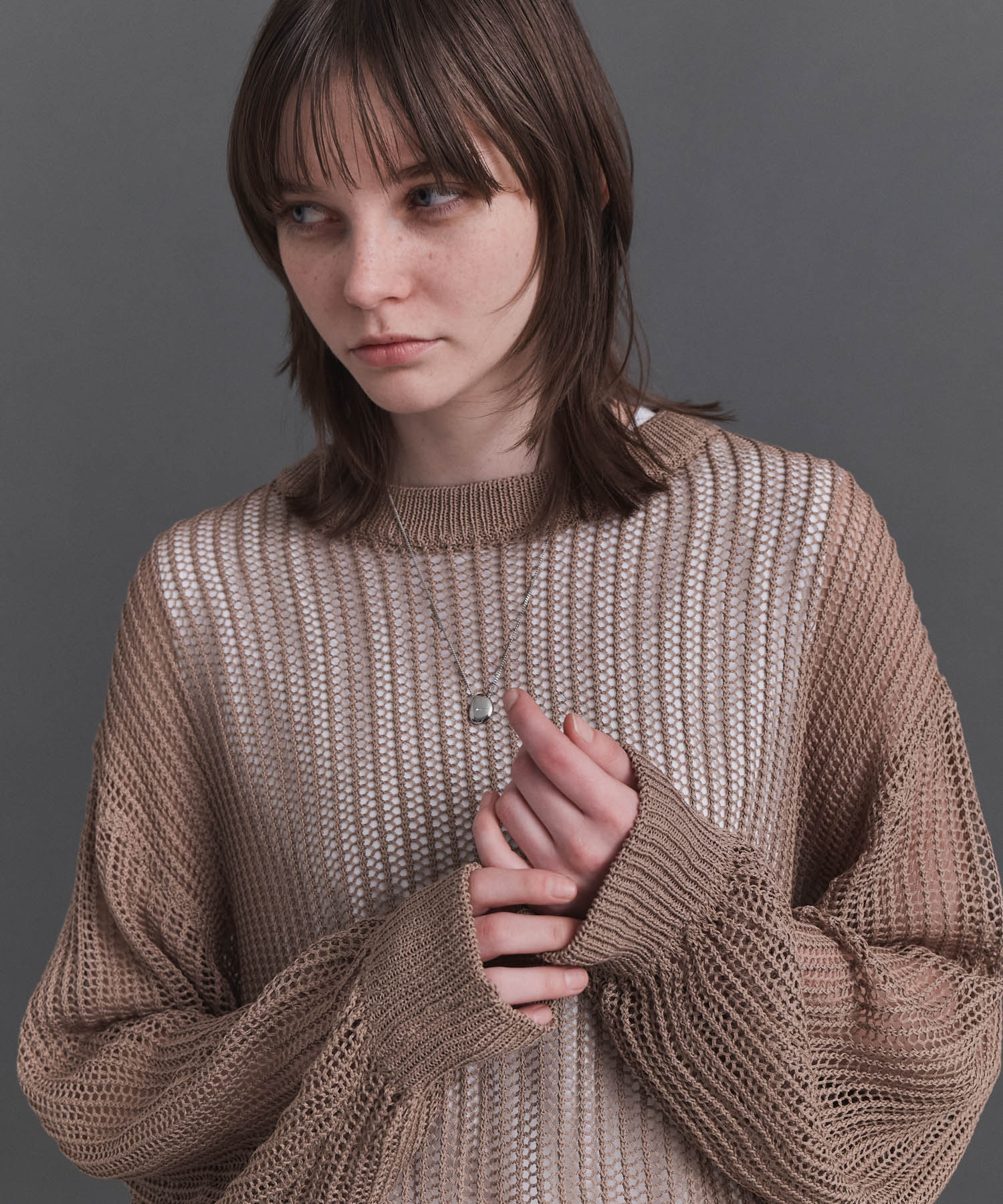 Basic Sheer Knit Pullover / ベーシック シアーニットプルオーバー