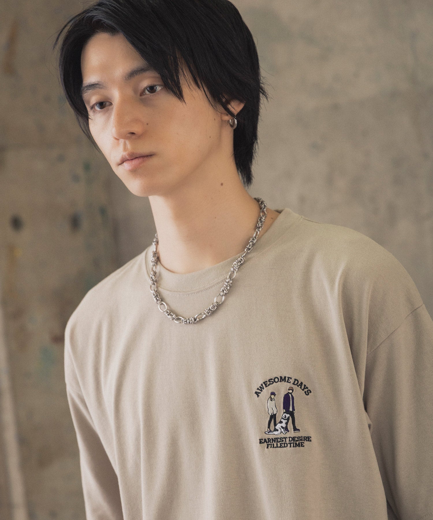 ウォーキングC ワンポイント刺繍ロゴ ビッグシルエット半袖Tシャツ