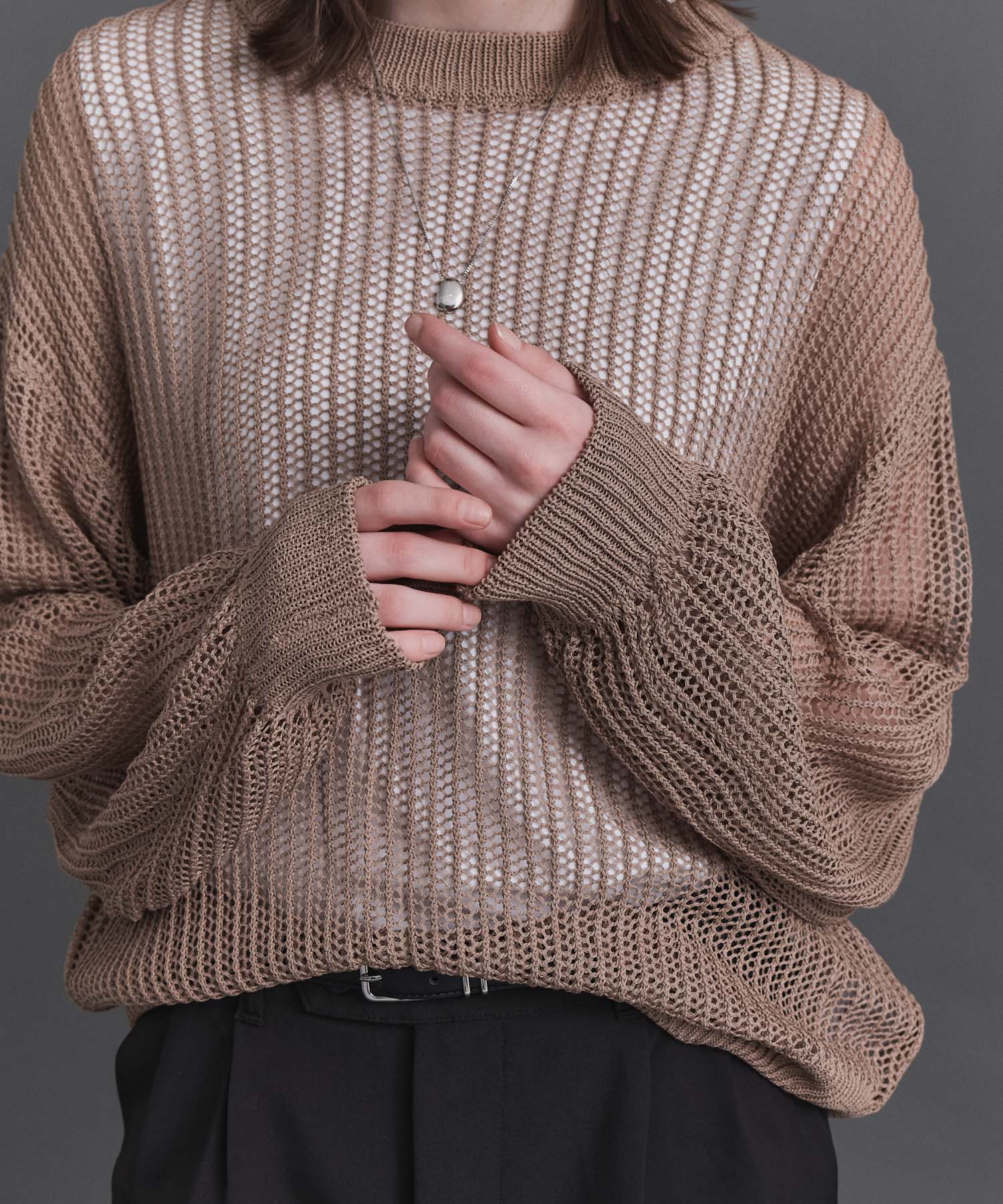 Basic Sheer Knit Pullover / ベーシック シアーニットプルオーバー