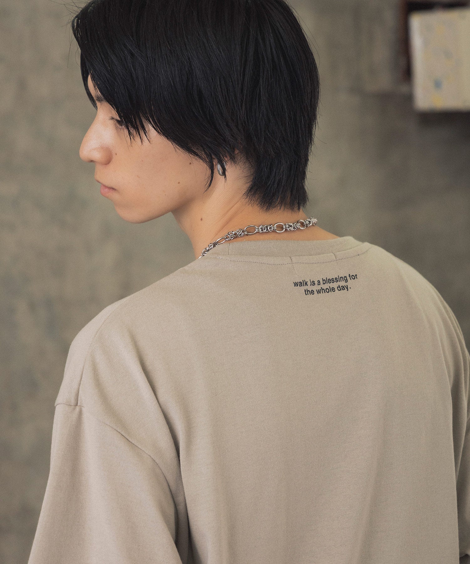 ウォーキングB ワンポイント刺繍ロゴ ビッグシルエット半袖Tシャツ