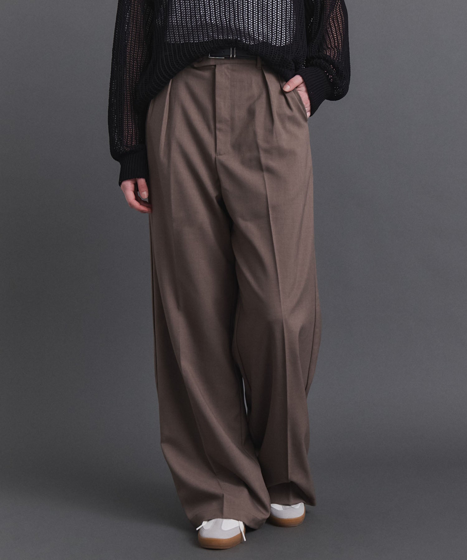 25SS ヴィンテージメイク ケミカル加工 デニム / ツイル タック ワイド