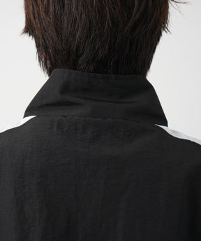 25SS セットアップ対応 ビッグシルエット ドロスト サイドライン 半袖ナイロンハーフジップ