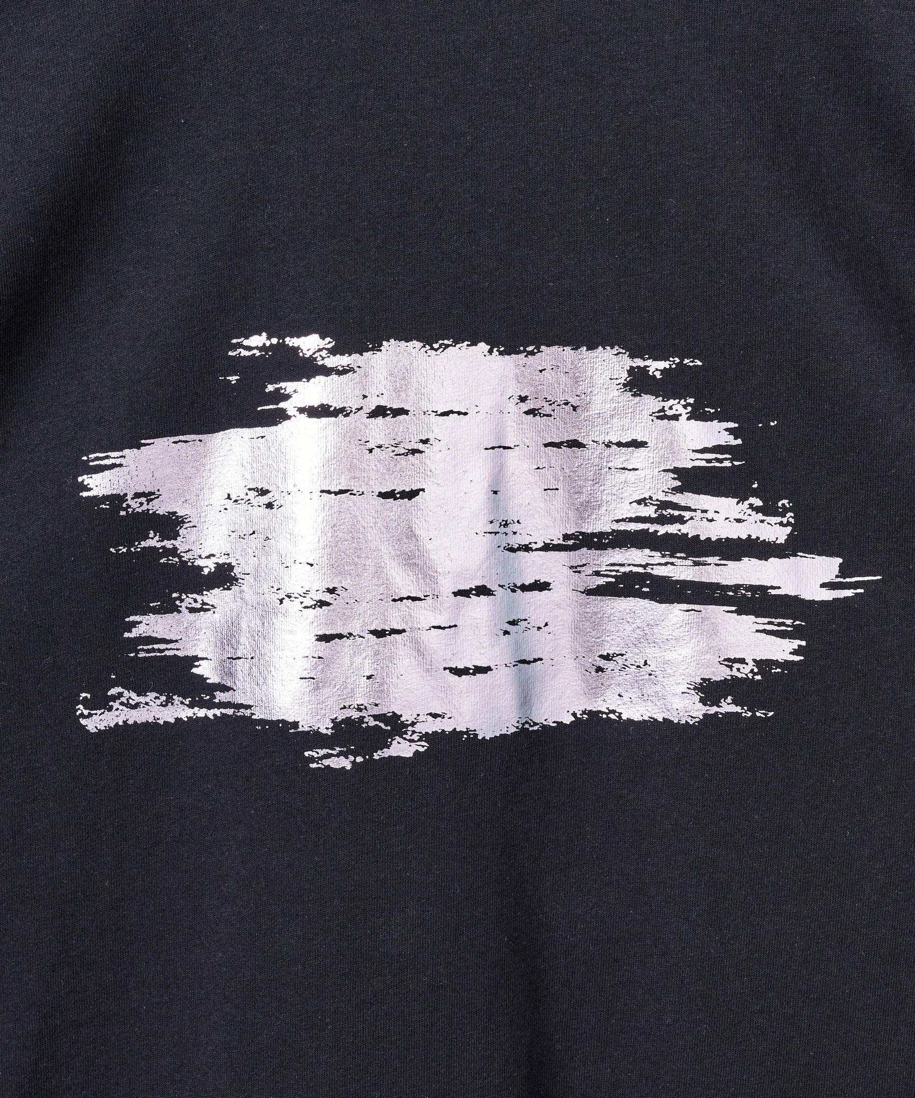 アブストラクトグラフィック箔プリント 半袖Tシャツ