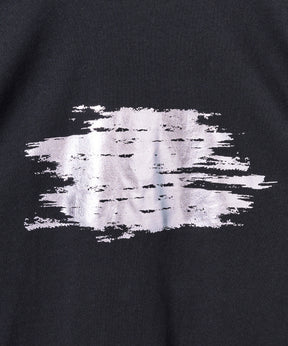 アブストラクトグラフィック箔プリント 半袖Tシャツ