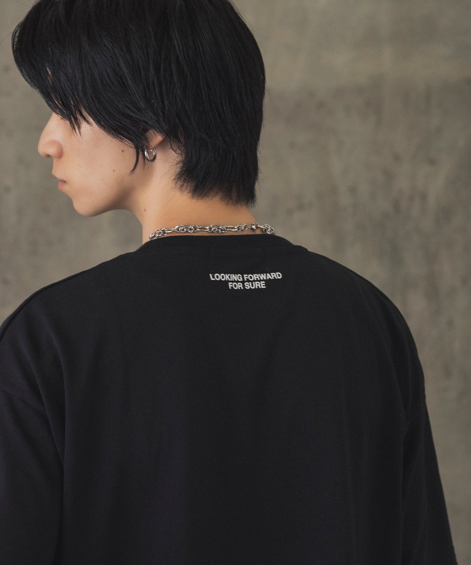 ヒゲオジサンA ワンポイント刺繍ロゴ ビッグシルエット半袖Tシャツ