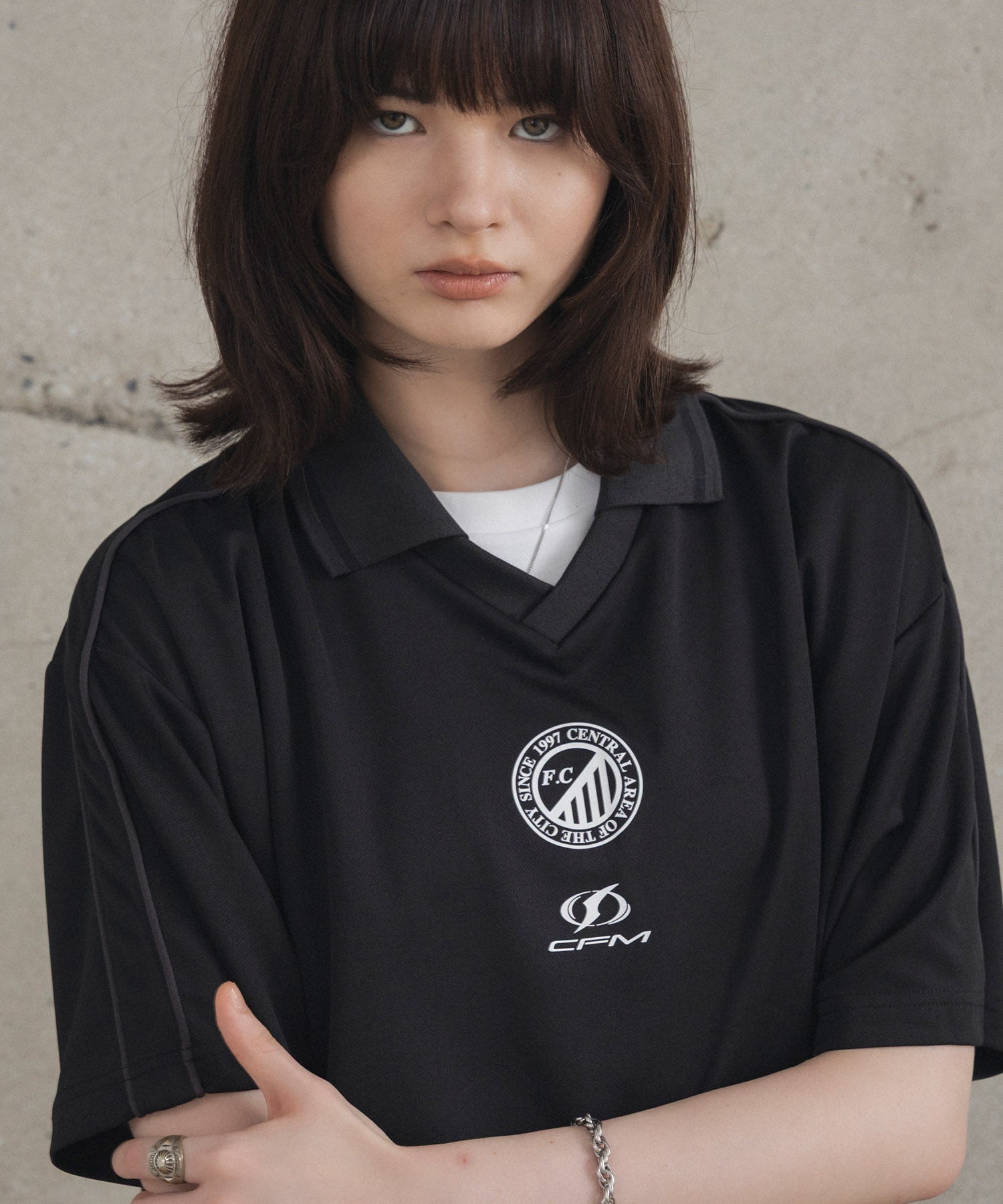 フロントプリント サイドライン ユニフォーム半袖Tシャツ