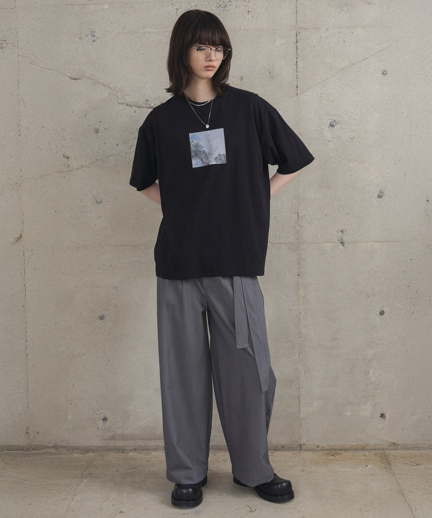 アブストラクト絵画 フロントプリント 半袖Tシャツ