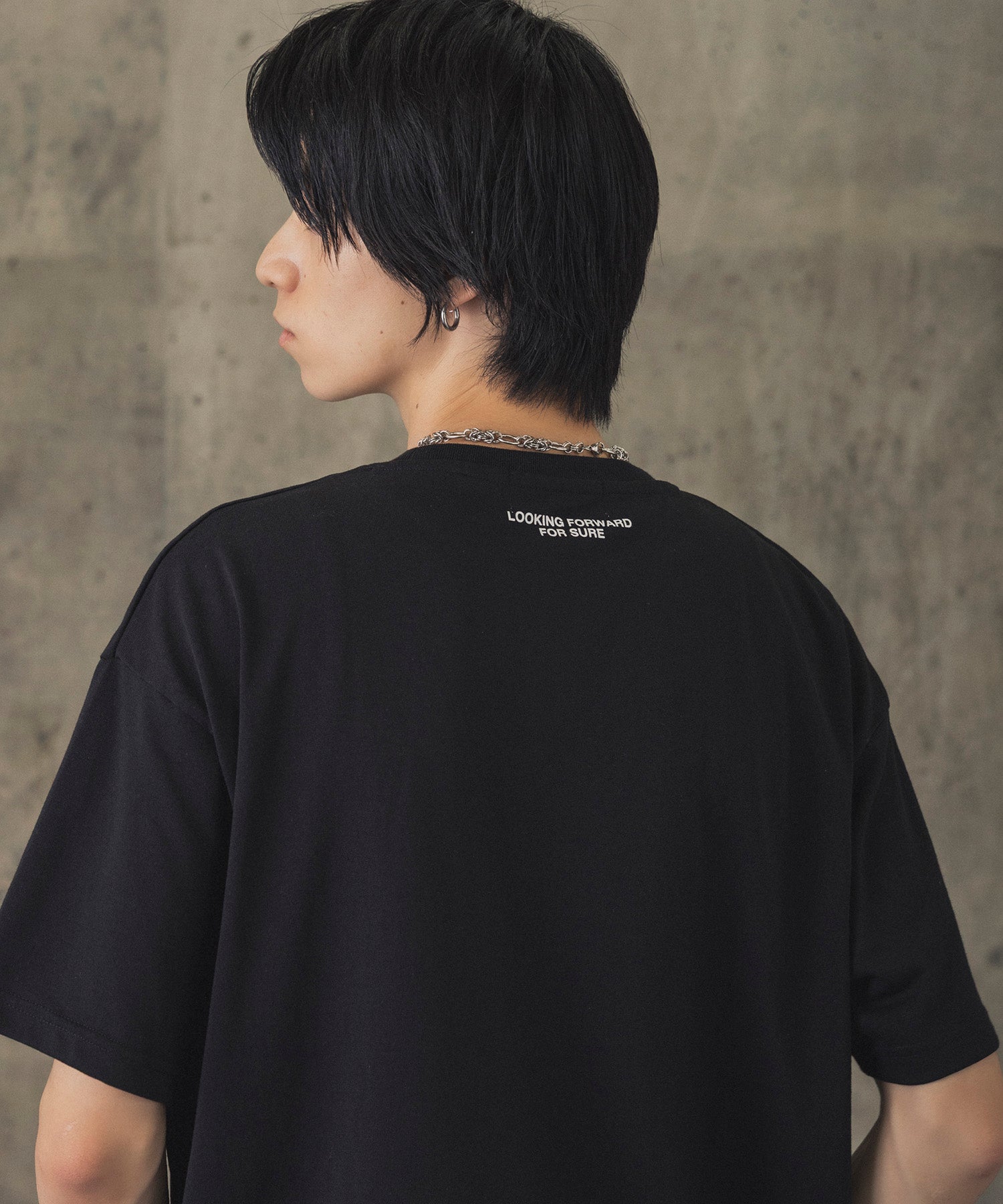 ヒゲオジサンA ワンポイント刺繍ロゴ ビッグシルエット半袖Tシャツ
