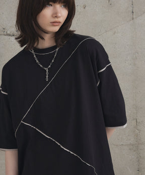 カットオフ switching Tee 切替半袖Tシャツ